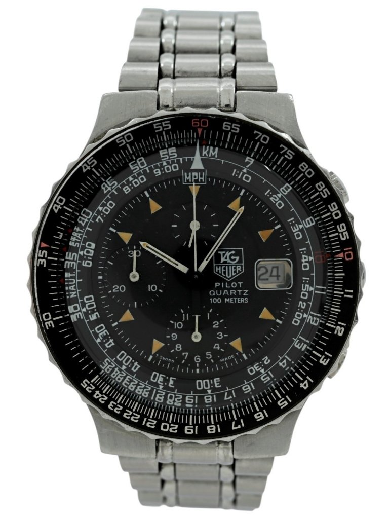 Tag Heuer 43mm Men's Vintage Pilot Black Dial Ss Aviation Watch Ref: 230.206! — image 7 of 8